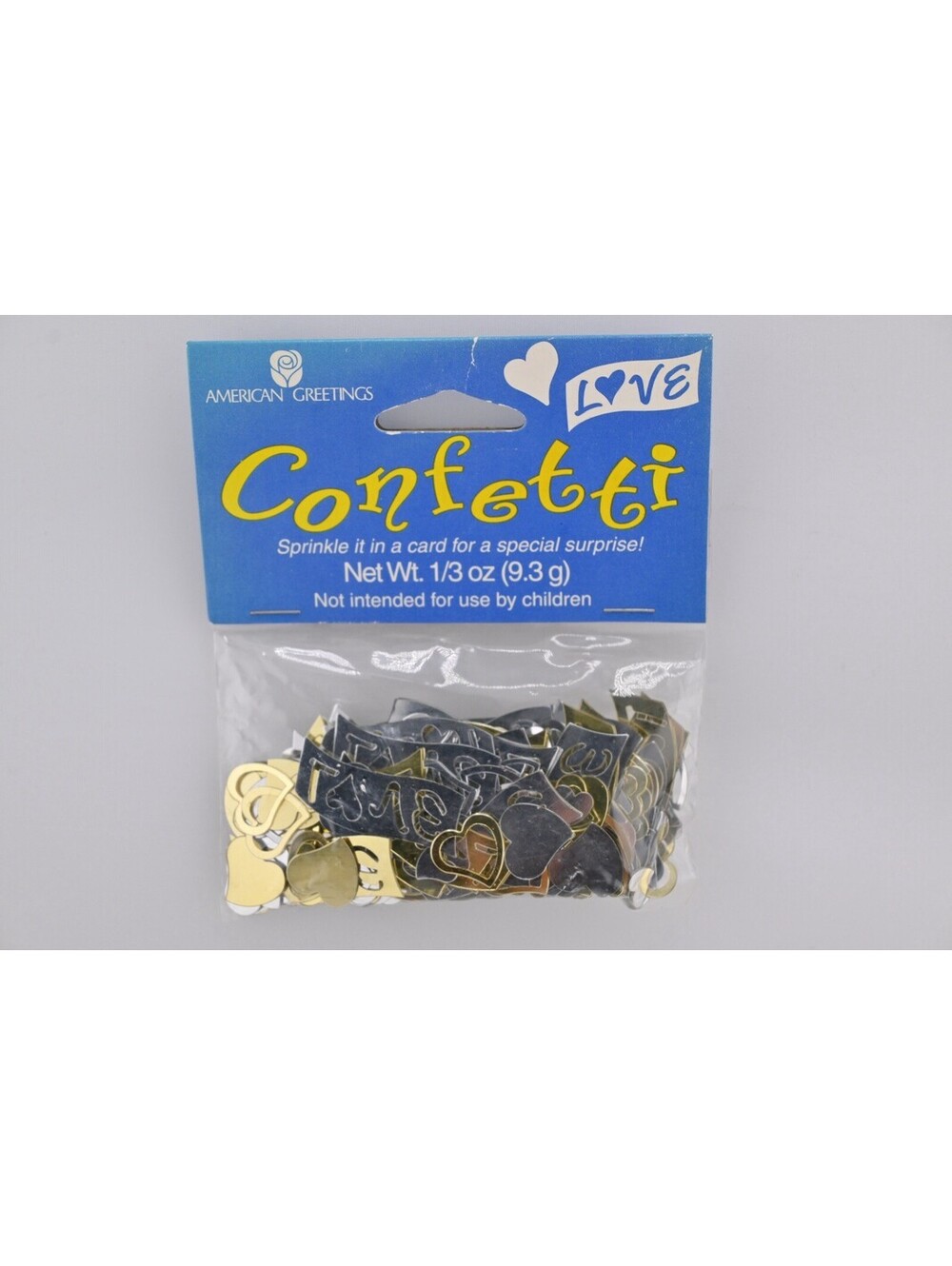 American Greetings Confetti Love Hearts Silver & Gold Valentine's Day Table Deco